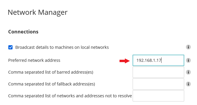 Network Manager settings